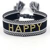 Pulsera de estilo étnico bohemio bordada con cinta, pulsera de moda con cinta de color, correa de muñeca tejida, pulsera genial para parejas