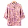 Nuevo Cárdigan Estilo Chino Primavera/Verano 2026 para Madres, Top Tradicional Chino de Manga Tres Cuartos, Camisa Traje Tang para Mujeres de Mediana Edad y Mayores