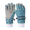 Guantes de esquí para niños, cálidos guantes de invierno con forro polar para deportes al aire libre, resistentes al viento, impermeables, bonitos guantes de ciclismo