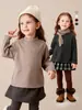 Ropa Infantil Amila 26 Invierno Nuevo Estilo Camisa Térmica de Forro Polar de Cuello Medio Alto de Una Pieza para Niñas Top Cálido Antibacteriano Infantil
