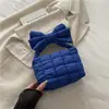 Ropa Nueva de Algodón Otoño e Invierno Bolso Nube Nicho Lazo Bolso de Mano Único para Mujer Gran Capacidad Bolso Burbuja Plisado