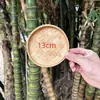 Recogedor de Bambú Vintage, Tejido a Mano con Acabado Carbonizado Desgastado, Recogedor Redondo de Bambú para Publicidad, Decoración de Techo, Tamiz, Pintura de Jardín de Infancia y Danza