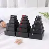Venta al por mayor de cajas de regalo negras de alta gama con tapa y base, con un lazo decorativo, adecuadas para recuerdos y regalos; Cajas de regalo personalizadas disponibles