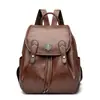 Mochila retro transfronteriza para mujer modelo 2026 nuevo PU con solapa y cordón mochila de gran capacidad casual para viaje escuela al por mayor