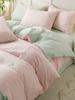 Conjunto de Quatro Peças de Algodão Puro Ins Bordado Simples Roupa de Cama Lençóis Cobertor Três Peças Solteiro Novo Roupa de Cama 2025