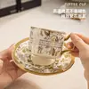Juego de Taza y Platillo de Cerámica para Café con Diseño Creativo Único, Taza para el Té de la Tarde, Taza para Café Latte Art, Regalo Práctico