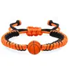 Pulseiras Estilo Esportivo Temáticas de Bola - Pulseiras Ajustáveis Feitas à Mão com Nó de Diamante de Futebol e Basquete - Atacado Transfronteiriço