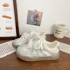 Zapatillas Deportivas de Malla Doble Gruesas Plateadas Estilo Alemán para Mujer, Lindas y Originales, Verano 2026 Nuevas de Nicho de Caña Baja Versátiles Blancas