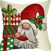 Funda de Almohada Navideña de Amazon Transfronteriza con Estampado de Santa Claus para Sofá de Sala de Estar, Funda de Cojín para el Hogar, Funda de Almohada para Dormitorio Personalización