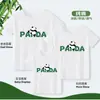 Camiseta de manga curta da marca Panda tide conjunto pai-filho verão novo família de três quatro jaqueta casual de manga curta camiseta atacado