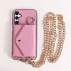 Funda Adecuada para Teléfono Móvil Samsung Galaxy S25 Samsung S24 Ultra Funda de Cuero con Soporte para Tarjetas tipo Crossbody