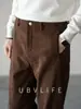 Pantalones Casuales Rectos de Pana Estilo Old Money Retro para Hombre, Temporada Primavera 2026, Forro Polar, Engrosados, Cálidos, de Pierna Ancha Relajada