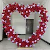 Novos Adereços de Casamento Ferro Forjado Iluminado Coração de Forma Arco de Fundo Palco Arranjo Criativo Fundo Rede de Coração LED