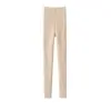 Leggings Listrados Versátil Malha Quente Outono Inverno Calças de Lã Sintética Confortáveis Calças Longas Femininas Nova Cintura Alta Emagrecimento Largas