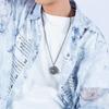 Colar Olho do Diabo masculino moderno TikTok hip hop moderno masculino aço titânio caveira pingente Olho de Deus maçônico personalidade