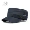 Chapéu de Aba Reta para Homens, Chapéu de Sol para Proteção Solar ao Ar Livre no Verão, Boné de Baseball de Malha Respirável Casual, Chapéu Militar Estilo Coreano