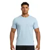 Venda Quente na Amazon Camiseta Estampada de Manga Curta Secagem Rápida Respirável Roupas de Fitness Masculinas Alta Elasticidade Logo Estampado Solta Roupa Esportiva para Homens