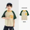 Camiseta de Manga Corta para Niños Duoduo, Verano Cómoda Holgada Casual Cuello Redondo Raglán Algodón Puro Fresca Superior Moderna
