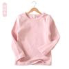 Camiseta Base de Manga Larga Color Caramelo Estilo Coreano para Niñas Otoño/Invierno 2026 Camiseta Básica de Cuello Redondo para Niños Color Caramelo Versátil
