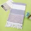 Toalla de playa turca de comercio exterior transfronteriza personalizada con logo bordado estampado, flecos, rayas y toalla de baño absorbente para adultos