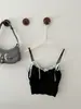 Camisola Atractiva con Escote en V y Ribete de Encaje con Diseño de Sujetador Incorporado, No Necesita Usar Ropa Interior Adicional, Top Corto Ajustado para Usar como Prenda Exterior