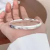 Artículos genuinos 9999 Plata de Pie Ojo de Gato Pulsera para Mujer Sólida Todo-partido Cepillado Pulsera de Plata de Ley Diseño de Nicho Pulsera de Plata Regalo