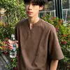 Camiseta Masculina Refrescante no Estilo Old Money com Gola V, Mangas Curtas, Estilosa e Fresca, Feita de Tencel Lyocell, com Cara de Verão, Respirável, de Alta Qualidade