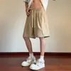 Shorts Bordados com Letras Pretas para Homens, Novo Estilo de Verão, Corte Solto, Tamanho Grande, Esportivo Casual, Calças de Cinco Pontos de Secagem Rápida para Meninos