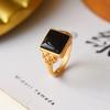 Gema de jade de Hetian con incrustaciones de plata de ley 925 No. Anillo de 8 piezas, elegante, estilo étnico, abierto, ajustable, de plata.