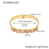 Pulseira de Diamante Colorido Geométrica, Pulseira Empilhável de Aço Inoxidável, Não Desbota, Luxo Leve, Design Elegante, Para Usar com Elegância, Joia de Mão para Mulheres