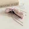 Pinza de Plátano Versátil con Lazo de Lunares Estilo Coreano para Niña Dulce para Mujer, Sensación de Alta Gama, Realza el Volumen del Cabello, Pinza Versátil para Cola de Caballo, Pinza Vertical