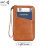 Portapasaportes Largo RFID de Nuevo Modelo Transfronterizo, Bolsa para Documentos para Guardar Boletos, Bolsa de Pasaporte con Cremallera Multifuncional para Viajes