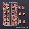 Caixa de Acessórios para Nail Art Desenho Animado Popular Transfronteiriça com 6 Compartimentos Fofo Gato Kt Laço Acessórios para Unhas Caixa com Acessórios Mistos para DIY