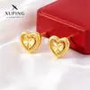Pendientes de botón Xuping estilo lujo ligero con forma de corazón, aleación de cobre chapada en color oro de imitación de 24 quilates, fáciles de combinar para el uso diario, pendientes compactos