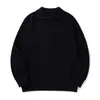 Suéter de malha waffle com gola polo, estilo retrô japonês, da marca Rumeng, para homens, corte solto, ombros caídos, peça básica casual