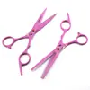 Tijeras de peluquería personalizadas rosas Freelander Tijeras de barbero tijeras planas tijeras para cortar flequillo tijeras dentadas finas