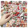 60 Piezas de Pegatinas Navideñas Retro de Acuarela, Árbol de Navidad, Hombre de Jengibre, Collage para Diario Festivo, Pegatinas Culturales y Creativas Transfronterizas al por Mayor