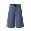 Pantalones de pierna ancha para el trabajo Streetwear Verano Punk Ropa vieja informal Rectos Color sólido Pantalones cortos