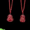 Colar de Cinábrio com Areia Dourada Roxa para Homens com Guanyin e para Mulheres com Fivela de Paz Buda, Pixiu, Buda Maitreya Risonho, Corrente de Suéter com 108 Contas