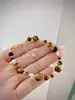 Diseño de Nicho Estilo Maillard Vintage Ojo de Tigre Collar para Mujer Lujo Ligero Alta Gama Moda Elegante Versátil