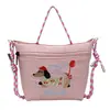 Suministro Exclusivo Transfronterizo de Bolsos Cruzados Bordados de Dibujos Animados, Bolsos Mini Portátiles para Mujer, Se Pueden Estampar con Texto y Logo