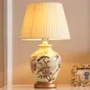 Luminária de Mesa Cerâmica Quarto Luminária de Cabeceira Sala de Estar Estilo Retro Americano Novo Estilo Chinês Europeu Pastoral Quente Criativa Iluminação com Controle Remoto