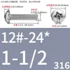 Tornillos de Cabeza Pan Cruzada de Acero Inoxidable Estándar Británico y Americano con Agujero Pasante Hueco y Agujeros para Tornillo Roscados Unc/Unf