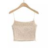 Camisola Pequeña Brillante de Lentejuelas para Mujer 2024 Verano Nueva Deseo Puro Spice Girls Ropa Exterior Top Corto Sexy Sin Mangas
