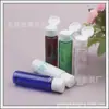 Botella azul con tapa abatible, 30 ml; botella negra de tapa tipo mariposa, botella de gel antibacterial; frasco de medicina líquida marrón, 30 ml; botella de loción blanca