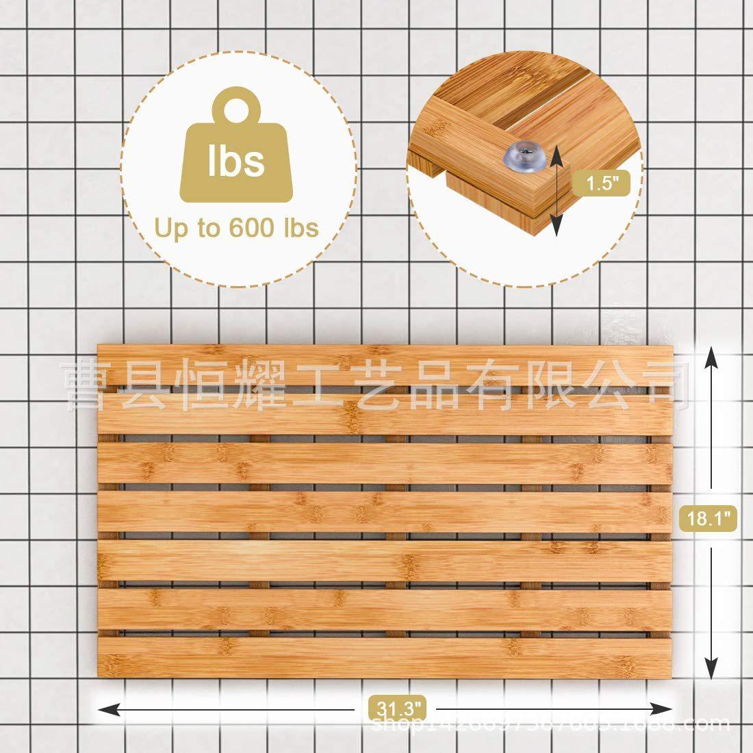 竹制家用地垫卫生间浴室淋浴房踏板 拼接防腐沐浴室板 BSCI