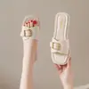 Sandalias Planas de Verano para Mujer Transfronterizas, Pantuflas de Deslizamiento de Moda, Antideslizantes, Sandalias Casuales de Playa, Transpirables y Ligeras