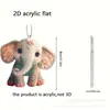 Colgante decorativo de flor plana de acrílico con forma de elefante transfronterizo nuevo, regalo para espejo retrovisor de coche, colgante de decoración del hogar