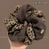 Elástico de cabelo com laço de renda francesa, scrunchie oversized, estilo casual, acessório de cabelo para coque elegante, faixa de cabelo, elástico de cabelo grande para mulheres