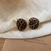 Aretes Ovalados Estampado Leopardo Flocado Estilo Maillard, Aretes Versátiles Exquisitos Vintage Otoño e Invierno, Aretes de Lujo Ligero de Alta Gama